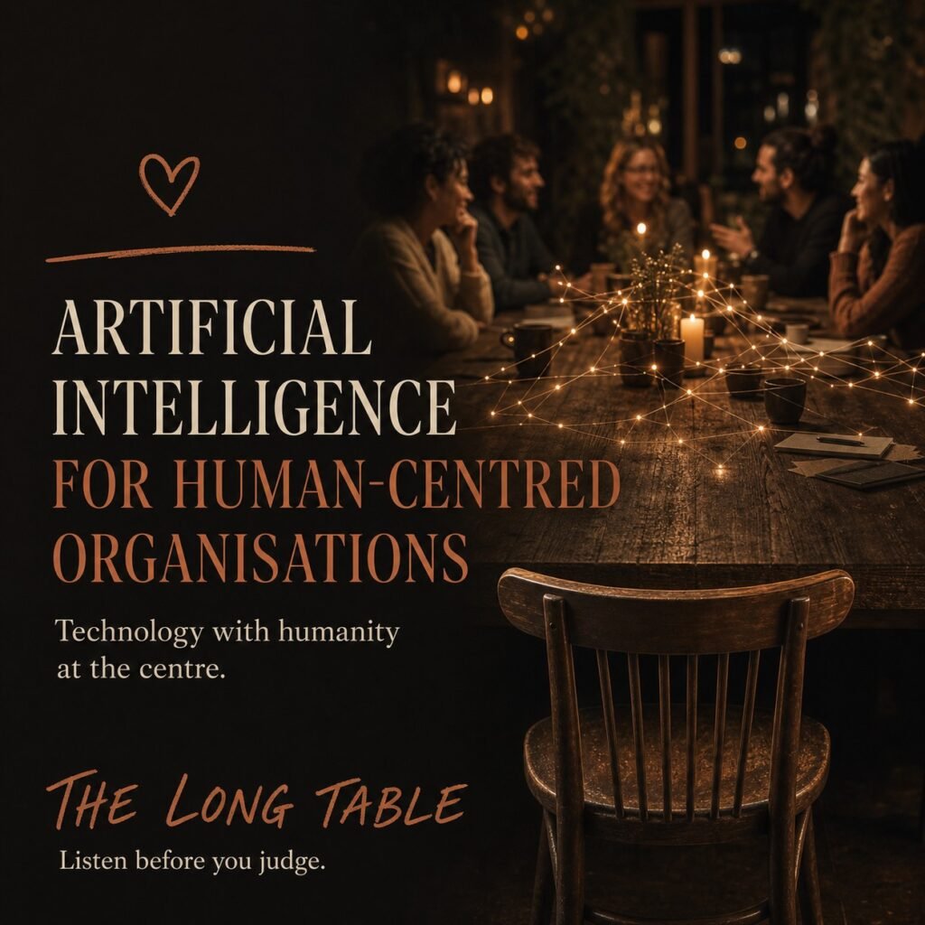 A picture of people gattered around the table working togetherA practical talk, course or webinar about using artificial intelligence wisely, critically and humanely in everyday teaching and learning.