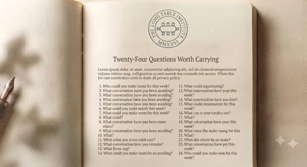 Picture of a notebook with Twenty-Four Questions Worth Carrying